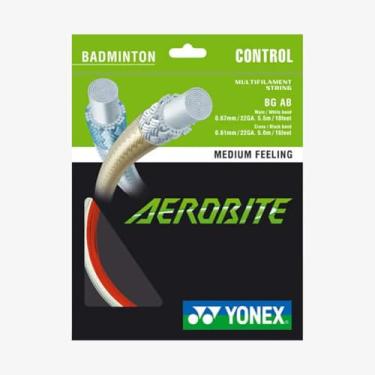 Imagem de YONEX Corda de badminton híbrida Aerobite 10 m (branco/vermelho)
