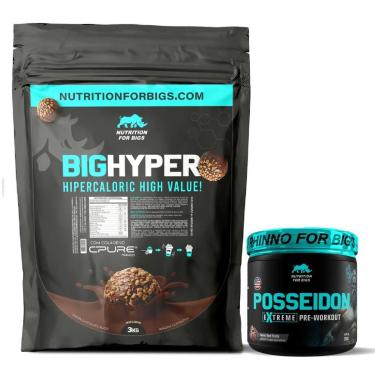 Imagem de Hipercalórico BigHyper Nutrition For Bigs + Pré Treino Posseidon 250g Nutrition For Bigs-Unissex