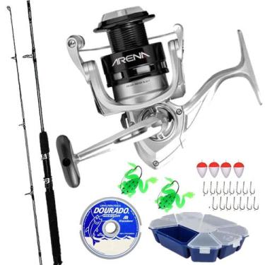 Imagem de Kit Pesca Molinete Arena 4000 com Vara 1,80mts 40lbs e Estojo Completo