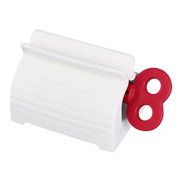 Imagem de Apressor de Creme Dental Tubo Rolante Dispenser Manual Rotativo Assento Vertical Base ABS para Banheiro Cozinha Tubos