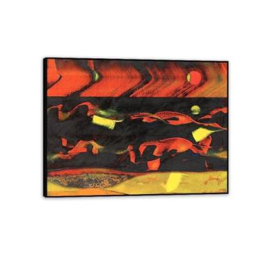 Imagem de Pôster Max Ernst Reproduções de Migração de Pinturas Famosas Surrealismo Arte de Parede Tela Max Ernst Decoração de Parede para Presentes de Sala de Estar 80 x 60 cm (32 x 24 polegadas) Moldura Preta