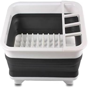 Imagem de Escorredor retratil flexivel, tigelas pratos talheres, para cozinha, silicone, utilitario, versatil, dobravel