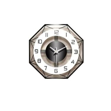 Imagem de hezhuhe2258 Relógio de parede simples relógio de parede sala de estar relógio moderno criativo para pendurar mesa doméstica atmosfera de parede relógio de quartzo para decoração de casa (médio)