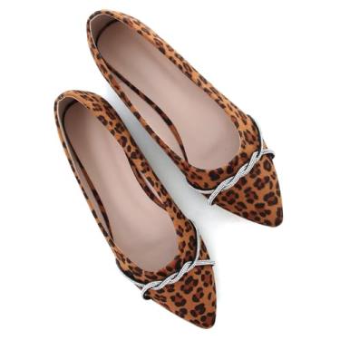 Imagem de Slduv7 Botas femininas de pele de inverno de couro sintético para caminhadas ao ar livre com renda no tornozelo, F Leopardo marrom, 40 BR