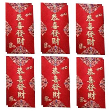 Imagem de Envelopes vermelhos de ano novo chinês, dinheiro da sorte, elementos de design de padrão exclusivo, significado da bênção escrita (05)