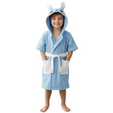 Imagem de Toalha Roupão Infantil Bebe Criança Piscina Capuz Bichinho