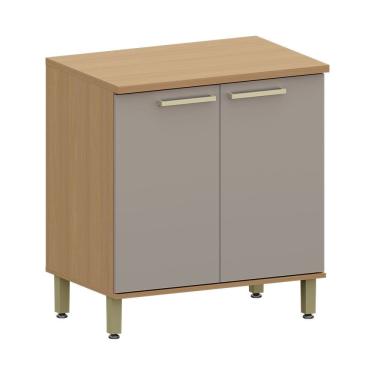 Imagem de Balcão de Cozinha 100 MDF 2 Portas Com Tampo 80cm Duna Luciane Móveis