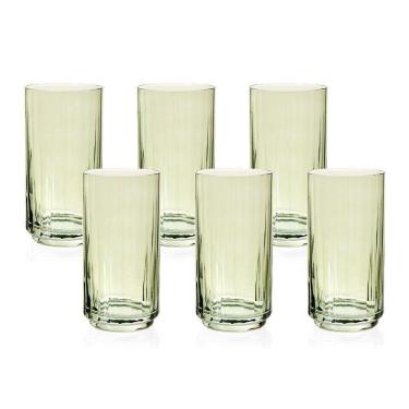 Imagem de Jogo De Copos Copa E Cia 6 Peças Lustro 500ml Verde