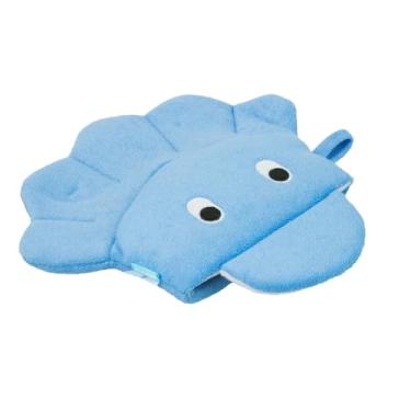 Imagem de Esponja de Banho Infantil em Formato de Polvo, Luva Azul para Bebê, Material Macio, 22,5 x 23 cm, Acessório para Hora do Banho
