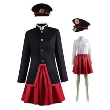 Imagem de Kaziuoi Women Men Hanako Kun Costume with Hat Suit Nene Cosplay Shool Uniform Halloween Outfits (Red, XX-Large)
