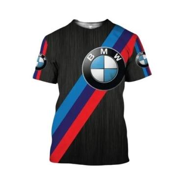 Imagem de Camiseta Masculina De Verão BMW Manga Curta Moda Casual Esportiva Corr