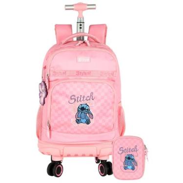 Imagem de Kit Escolar Lilo Stitch Mochila Rodas + Estojo Box Original - Luxcel, 