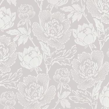 Imagem de Papel de parede Froluya Vintage Floral Cinza/Branco 1.3m² Autoadesivo
