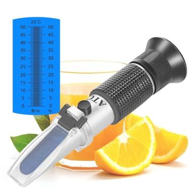 Imagem de Medidor de concentração portátil do verificador do índice do açúcar do refratômetro brix 0-50% com atc para bebidas do mel da marmelada do fruto do suco do alimento