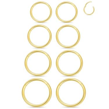 Imagem de Xnsjeyy 20G 18G 16G 14G 12G 10G 8G 6G Argolas de nariz 316l Clicker Anel de lábio septo hélice tragus torre concha confortável cartilagem lóbulo brincos piercing de argola joias para mulheres e homens