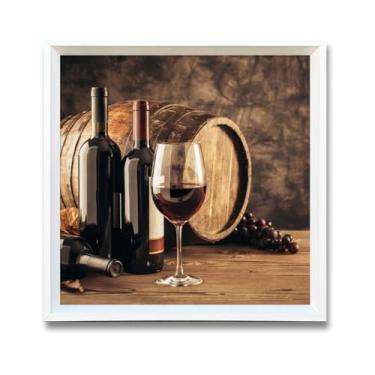 Imagem de Quadros Decorativos Adega Vinhos com Vidro e Moldura 43x43cm (Adega clássica1, Preto, 43, centímetros, 43, centímetros)