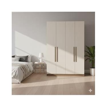 Imagem de Guarda-Roupas Casal Bartira Lugano 4 Portas de Bater 3 Gavetas Internas MDP - 148cm de Largura