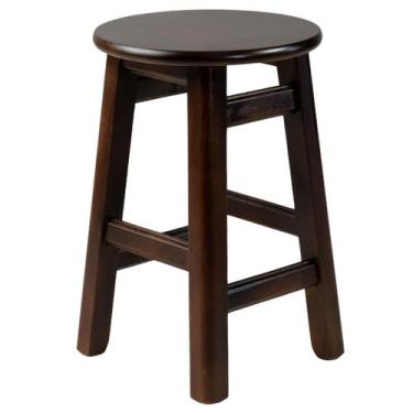 Imagem de Banqueta Baixa Banco Banquinho Madeira Redondo Cozinha 45cm - Só Mesas