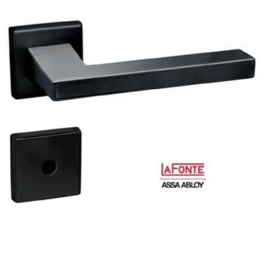 Imagem de Fechadura 451 St2 55mm Preto Roseta Quadrada Lafonte - LaFonte Assa Ab