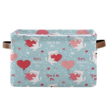 Imagem de Wassud Balões de gatos brincalhões de lona com alças, cestas organizadoras dobráveis para armário, banheiro e decoração de casa, 1 pacote