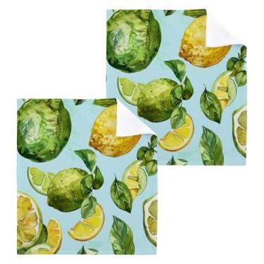 Imagem de xigua Toalhas de mão de algodão limoeiro, toalhas de banho multiusos e absorventes toalhas de rosto macias para a pele para banheiro, cozinha, hotel, academia, panos de lavagem, 4 unidades, 30 x 30 cm