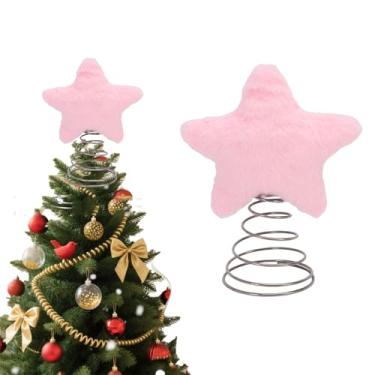 Imagem de Asixxsix Topper de árvore de Natal, Topper de árvore de Estrela de Natal de Pelúcia, Enfeite de de de Estrela de Copa para Festa de, Decoração de Casa de Férias, 6,5 X (Rosa)