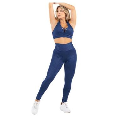 Imagem de Conjunto Grife Feminino Fitness Top C Bojo Leg Empina Bumbum - Hype Mo