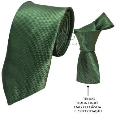 Imagem de Gravata Verde Oliva para Padrinhos e Eventos Tecido Trabalhado Traço -