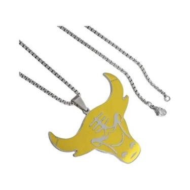 Imagem de Colar Com Pingente De Caveira De Touro Em Pedra Verde Gótica, Amuleto 