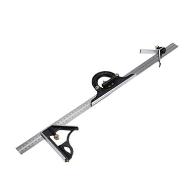 Imagem de Régua de Ângulo Combinada Alongada 600MM Aço Inoxidável Ferramenta Medição Multifuncional Alta Precisão para Carpintaria Trabalhos Manuais DIY Construção Decoração Desenho e Design com Nível Profundid