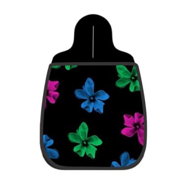 Imagem de Lixeira De Carro Organizador Lixinhocar Flores Vibrantes Abstratas Fundo Preto