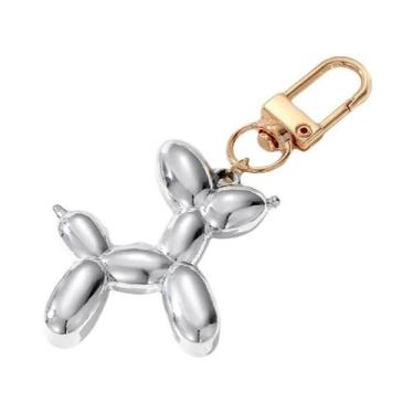 Imagem de Chaveiros De Cão Balão Em Resina Multicolorida Com Argola De Metal Dou