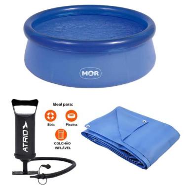 Imagem de COMP Piscina Borda Inflável PVC 4600 Litros Com Kit Reparo e Bomba de 