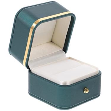 Imagem de Anéis femininos caixa de anel de noivado anel de couro PU caixa de presente caixa de armazenamento de exibição de joias para pedido de casamento noivado dia dos namorados caixa organizadora de joias