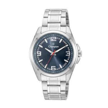Imagem de Relógio Champion Masculino Analógico Mostrador Azul Pulseira de Aço Inoxidável Prateada CH30288C