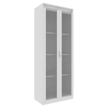 Imagem de Armário Multiuso 2 Portas de Vidro e 3 Prateleiras 160cm Tecnomobili Branco - Am3111