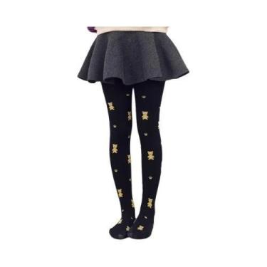 Imagem de Meias Calças Coloridas Para Meninas Com Estampa De Urso, Calças Justas