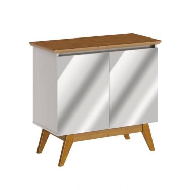 Imagem de Buffet Classic 2 Portas Off White Com Freijó E Espelho - Imcal Móveis