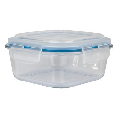 Imagem de Pote Hermético De Vidro 800ml Marmitas Fitness Vasilha Quadrada Com Tampa Microondas Freezer