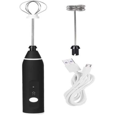 Imagem de Batedeira de ovos, batedeira elétrica automática para ovos, espumador de leite, misturador PRETO