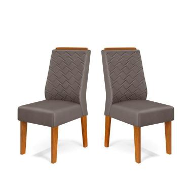 Imagem de Cadeira De Jantar Lidia Conjunto Com 2 Cadeiras Freijó Com Veludo Lunar