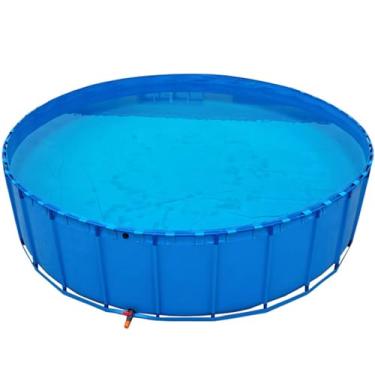 Imagem de Lona multifuncional de PVC para piscina de aquário com válvula de drenagem - Tanque temporário de armazenamento de água para carpas, tartarugas e peixes de água salgada - Lagos de lona duráveis para