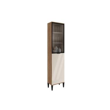Imagem de Paneleiro De Cozinha Alpha 2509 C- 2 Portas (1 C- Vidro) 50cm Freijo-off White - Carraro
