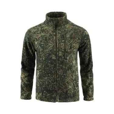 Imagem de Jaqueta De Fleece Camuflada Dupla Face, Cardigã Tático Quente Para Mon