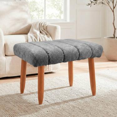 Imagem de Banqueta Decorativa Puff Retangular Nina Para Sala Bouclê