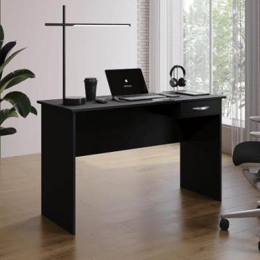 Imagem de Escrivaninha De Estudo Home Office Com 1 Gaveta - Mais de Casa, Preto 