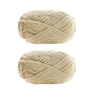 Imagem de Fio De Veludo Grosso 2 Peças 50g Cada Lã Chenille Macia Para Tricô Art
