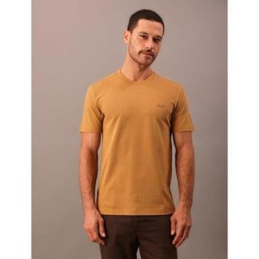Imagem de Camiseta Manga Curta Calvin Klein Masculino Piquet Patch Borrach - Havana-Masculino
