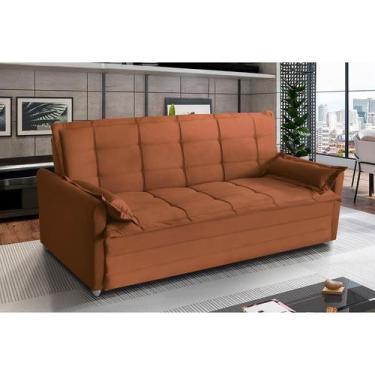 Imagem de Sofá Cama Vienna 3 Lugares 2,00m Suede - Sofá Casa, Terracota