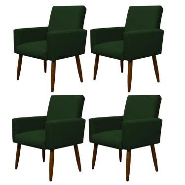 Imagem de Kit 4 Poltronas Nina Suede Verde Herrero